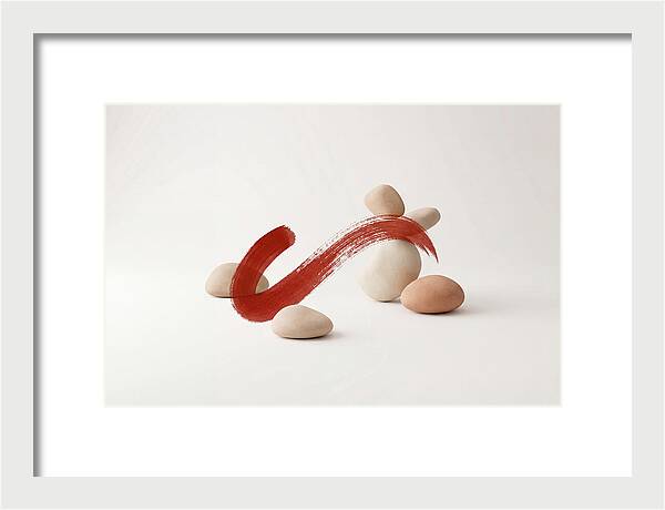 Single Bold Brushstroke In Vermillion