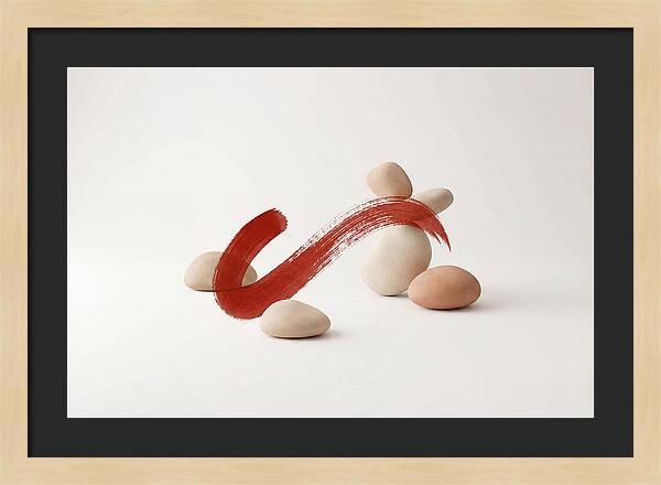 Single Bold Brushstroke In Vermillion
