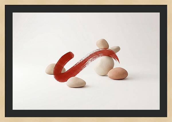 Single Bold Brushstroke In Vermillion