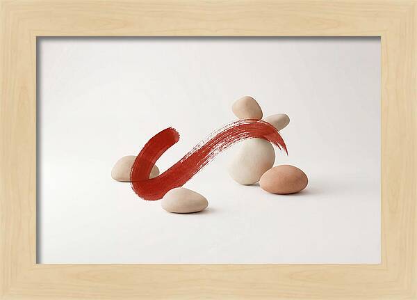 Single Bold Brushstroke In Vermillion