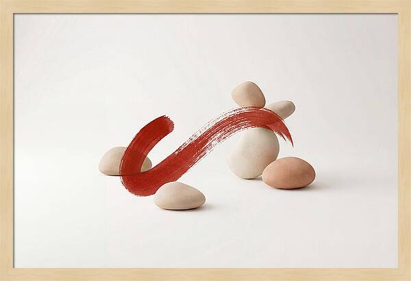 Single Bold Brushstroke In Vermillion