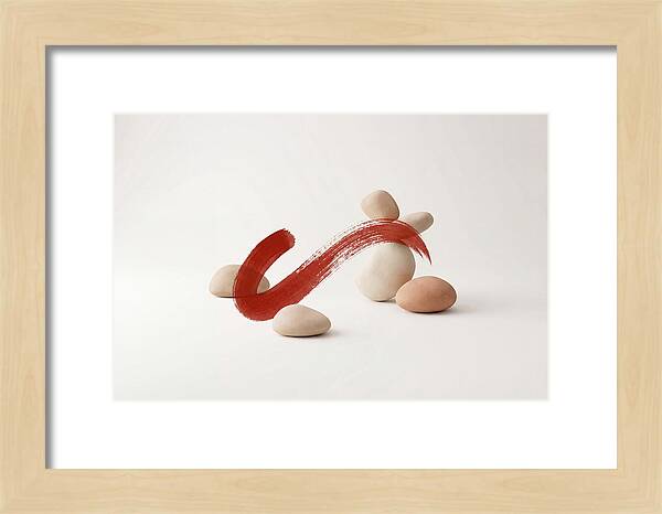 Single Bold Brushstroke In Vermillion
