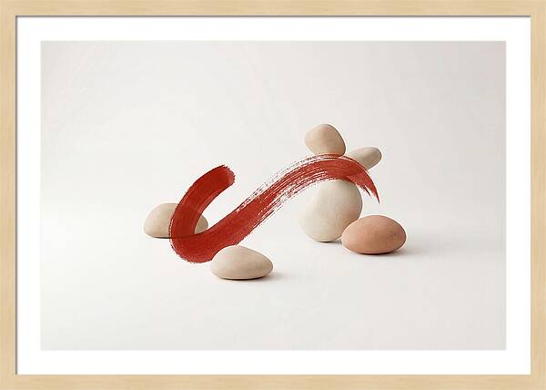 Single Bold Brushstroke In Vermillion
