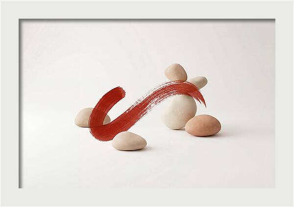 Single Bold Brushstroke In Vermillion