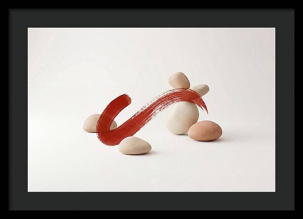 Single Bold Brushstroke In Vermillion