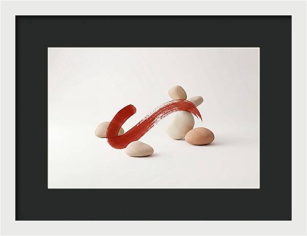 Single Bold Brushstroke In Vermillion