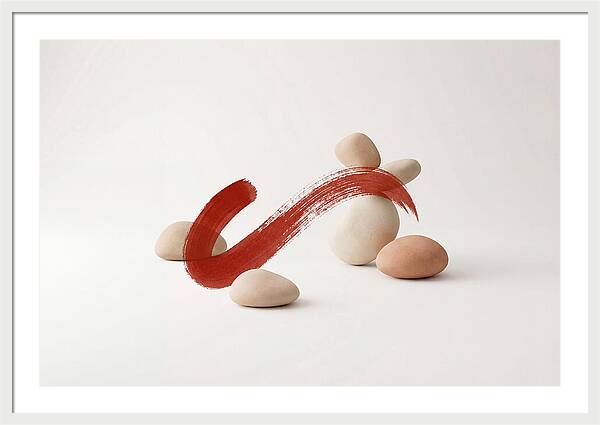 Single Bold Brushstroke In Vermillion
