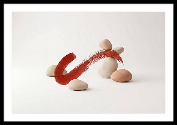 Single Bold Brushstroke In Vermillion