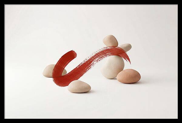 Single Bold Brushstroke In Vermillion