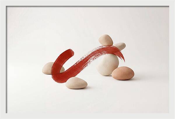 Single Bold Brushstroke In Vermillion