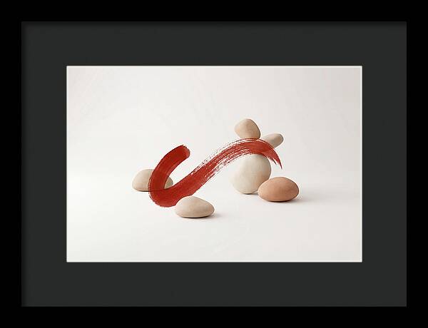 Single Bold Brushstroke In Vermillion