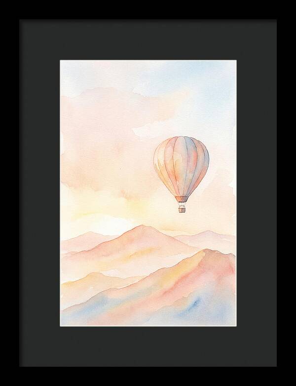 Single Hot Air Balloon Over Mountains