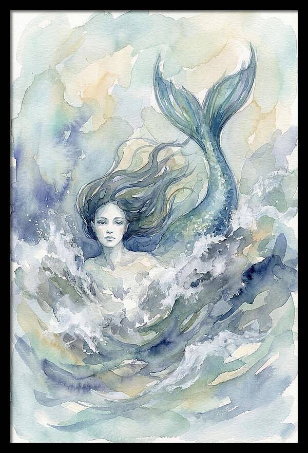 Siren Emerging From Waves