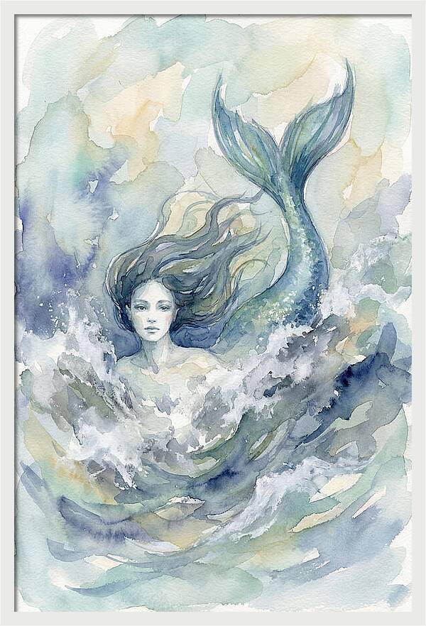 Siren Emerging From Waves