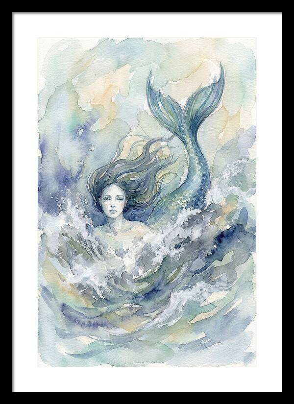 Siren Emerging From Waves