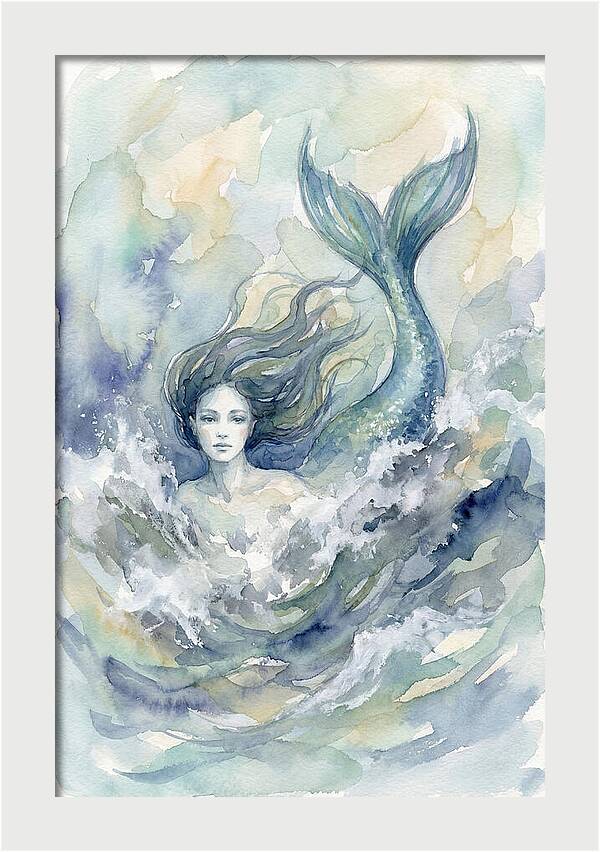 Siren Emerging From Waves
