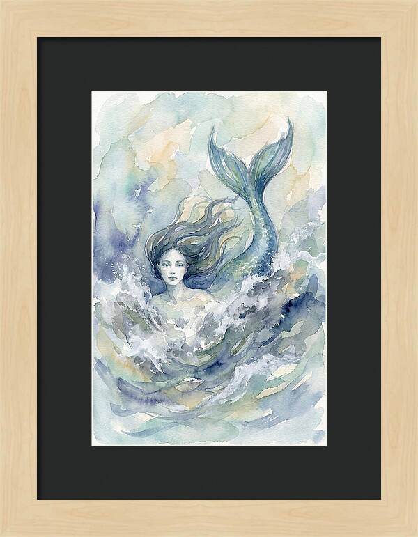 Siren Emerging From Waves