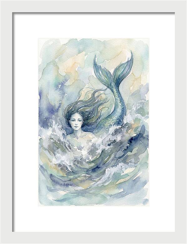 Siren Emerging From Waves