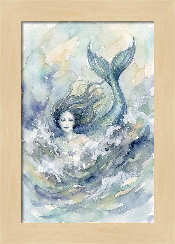 Siren Emerging From Waves