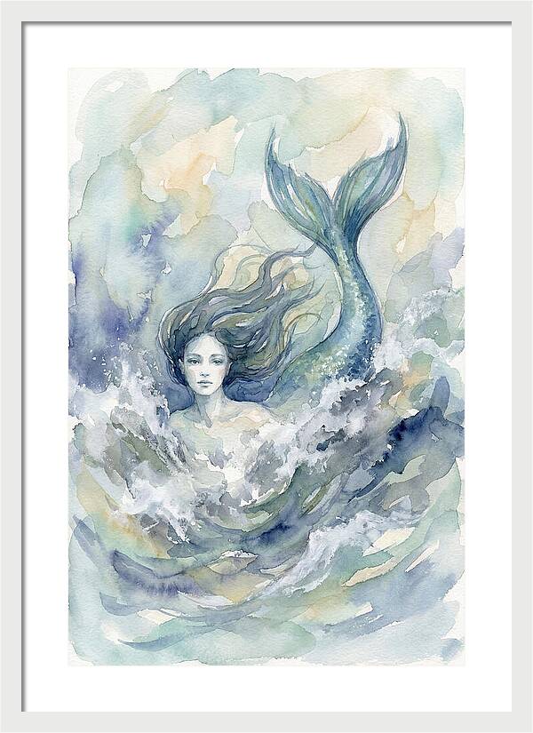 Siren Emerging From Waves