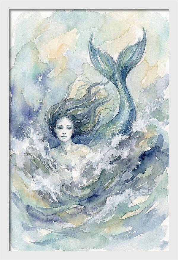 Siren Emerging From Waves