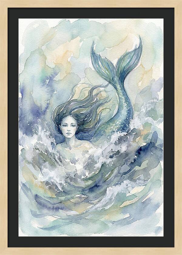 Siren Emerging From Waves