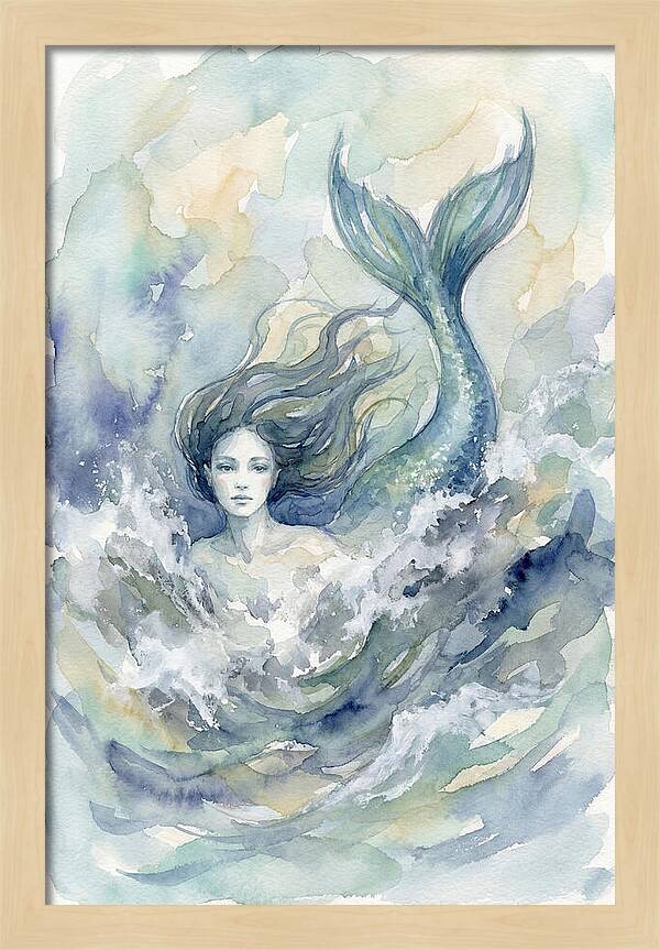 Siren Emerging From Waves