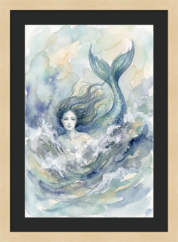 Siren Emerging From Waves
