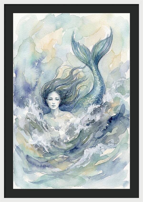 Siren Emerging From Waves