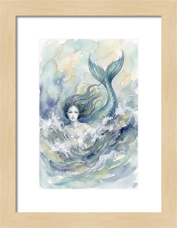 Siren Emerging From Waves