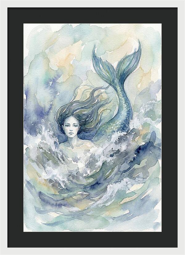 Siren Emerging From Waves