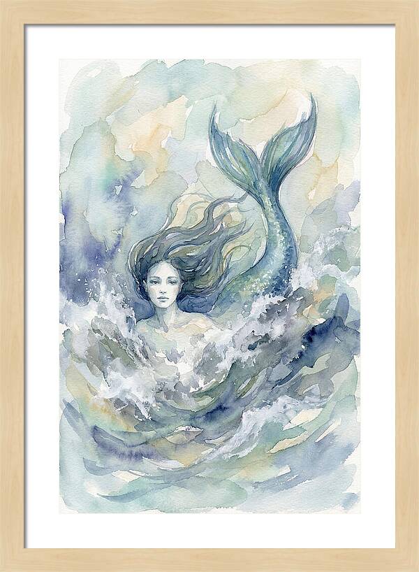 Siren Emerging From Waves
