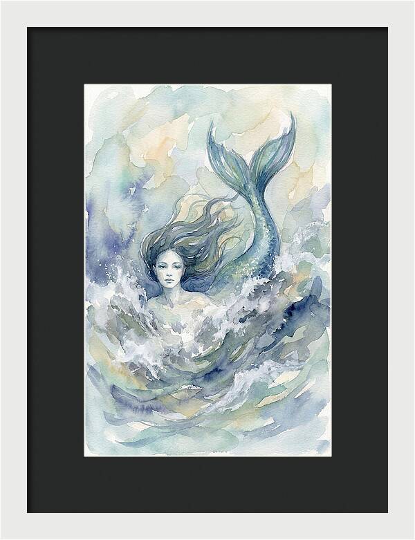 Siren Emerging From Waves