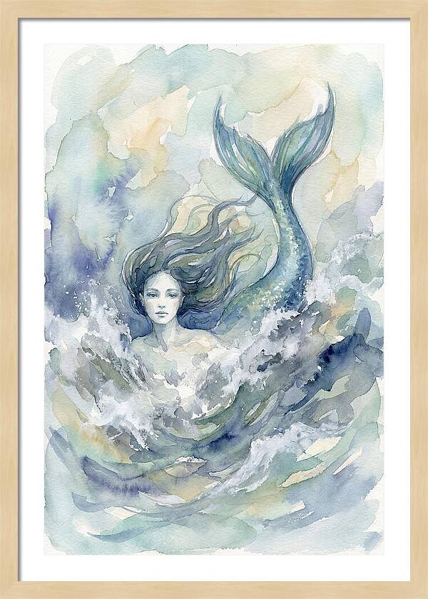 Siren Emerging From Waves