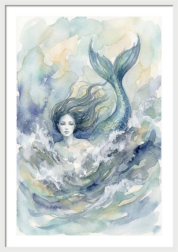 Siren Emerging From Waves