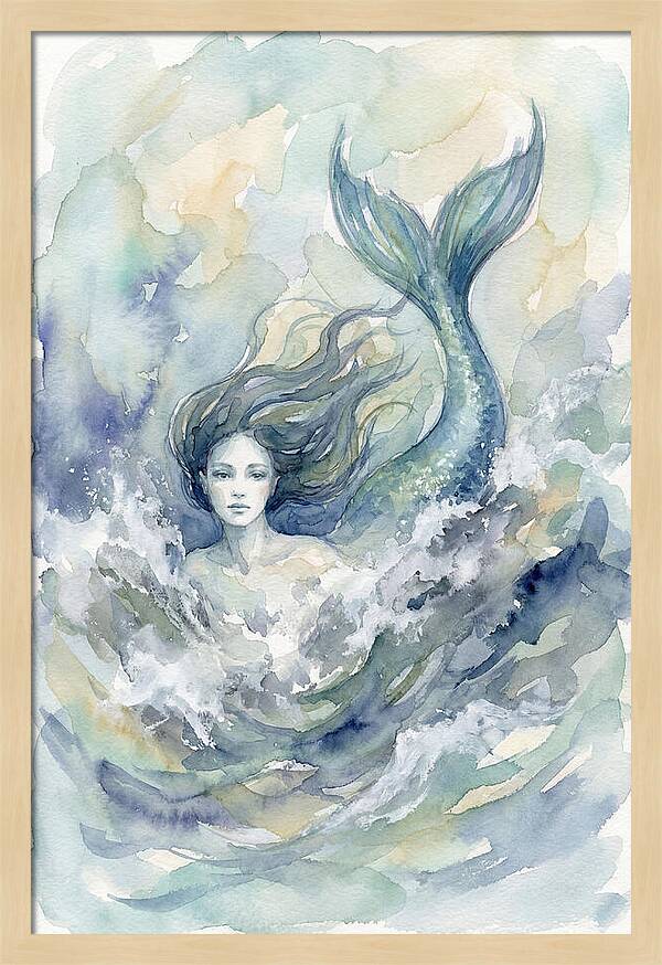 Siren Emerging From Waves