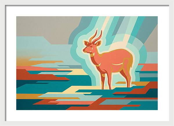 Sitatunga In Abstract Colors