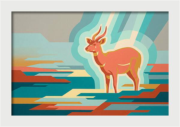 Sitatunga In Abstract Colors