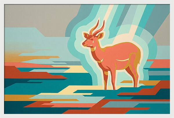 Sitatunga In Abstract Colors