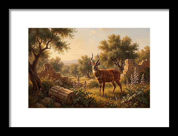 Sitatunga In Mediterranean Landscape