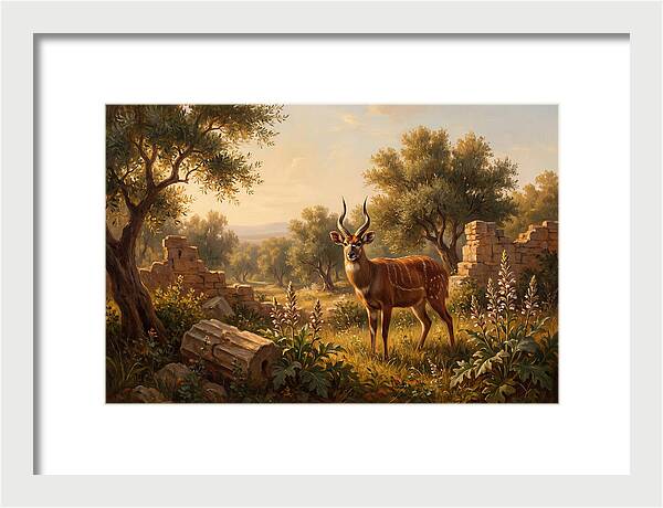 Sitatunga In Mediterranean Landscape