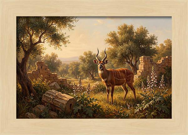 Sitatunga In Mediterranean Landscape