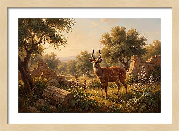 Sitatunga In Mediterranean Landscape