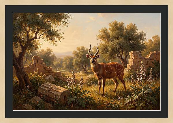 Sitatunga In Mediterranean Landscape