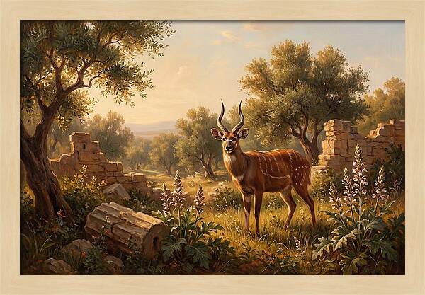 Sitatunga In Mediterranean Landscape
