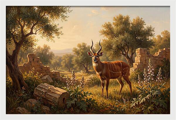 Sitatunga In Mediterranean Landscape