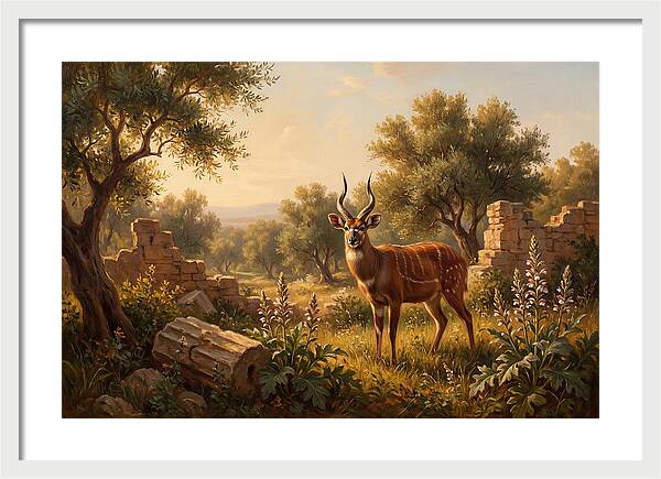 Sitatunga In Mediterranean Landscape