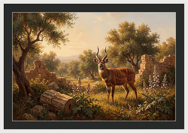 Sitatunga In Mediterranean Landscape