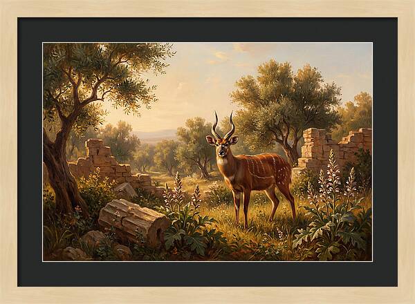 Sitatunga In Mediterranean Landscape