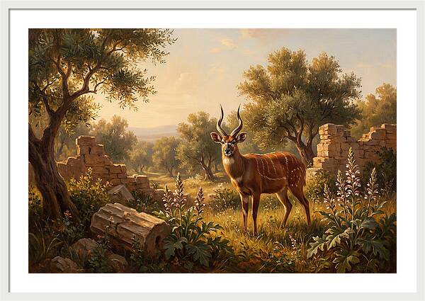 Sitatunga In Mediterranean Landscape
